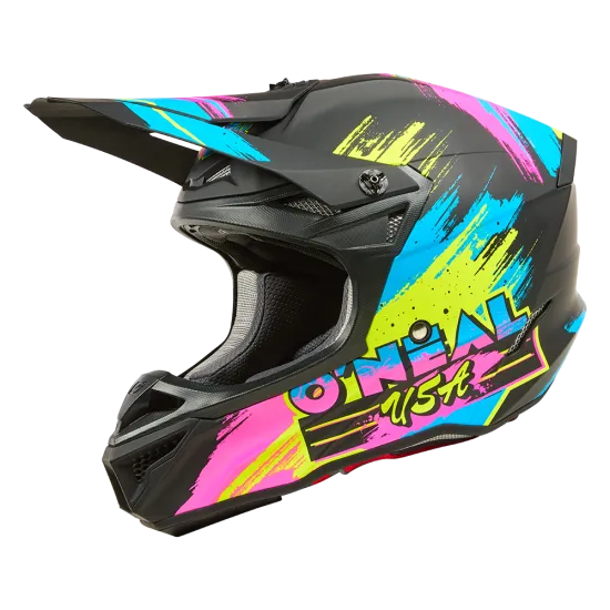 Мотокрос каска 5SERIES POLYACRYLITE RESEDA BLACK/NEON – каска с GoPro поставка и DOT/ECE 22.06 сертификат