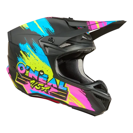 Мотокрос каска 5SERIES POLYACRYLITE RESEDA BLACK/NEON – каска с GoPro поставка и DOT/ECE 22.06 сертификат