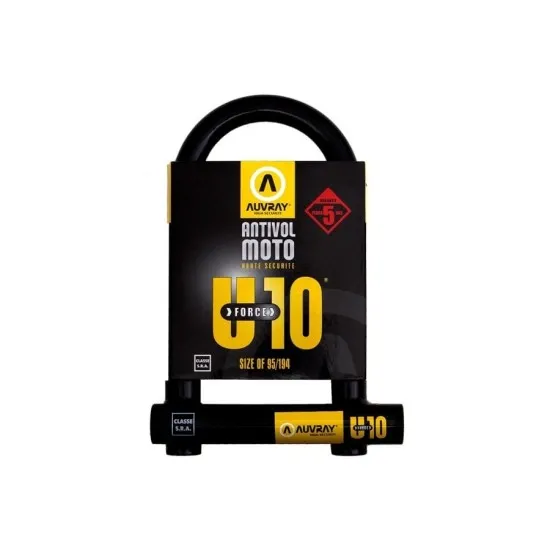 Заключващо устройство AUVRAY U LOCK 10 95X194 U FORCE със закалена стоманена скоба Ø18 mm