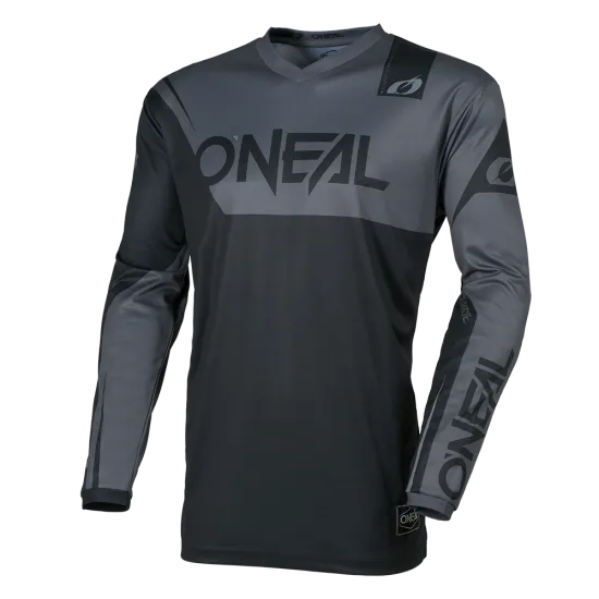 Мотокрос блуза O`NEAL ELEMENT RACEWEAR BLACK/GRAY V.26 с дишаща материя и защита на лактите