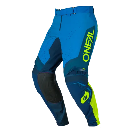Мотокрос брич O'NEAL PRODIGY FIVE FIVE BLUE/NEON YELLOW – лек, дишащ и подсилен брич с ергономичен дизайн
