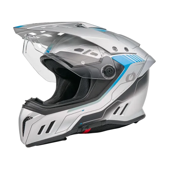 Ендуро каска O’NEAL Sierra RS Echo Gray/Blue V.26 – каска с Pinlock, Bluetooth Ready и ECE 22.06 сертификат