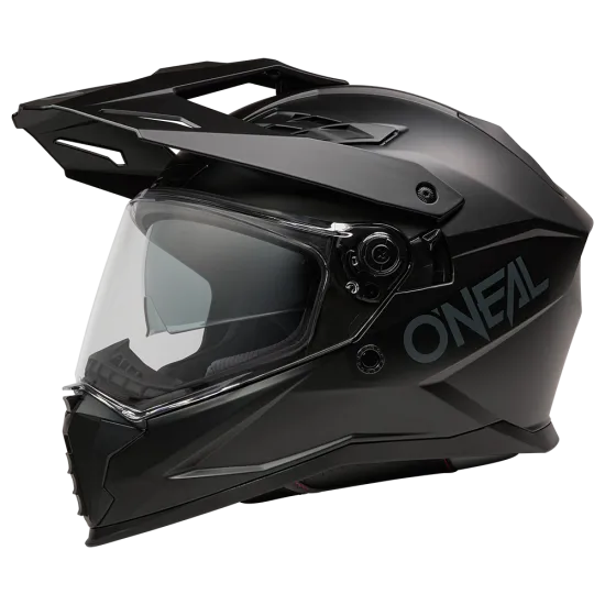 Ендуро каска O'NEAL D-SRS SOLID BLACK V.26 с вграден слънчев визьор и козирка