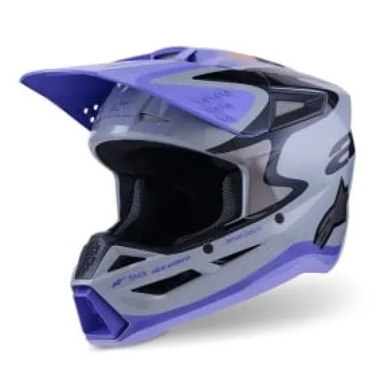 Детска мотокрос каска ALPINESTARS SM3 JETTSON Gray/Purple/Black