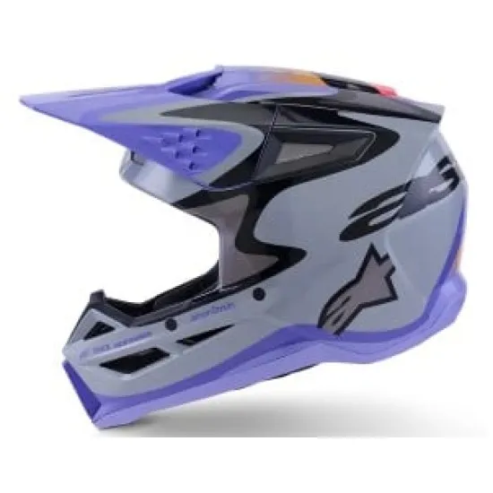Детска мотокрос каска ALPINESTARS SM3 JETTSON Gray/Purple/Black