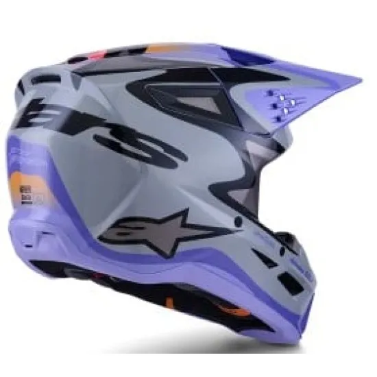 Детска мотокрос каска ALPINESTARS SM3 JETTSON Gray/Purple/Black