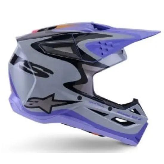 Детска мотокрос каска ALPINESTARS SM3 JETTSON Gray/Purple/Black
