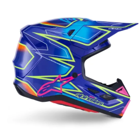 Мотокрос каска ALPINESTARS SM7 CAST Blue/Yellow/Pink