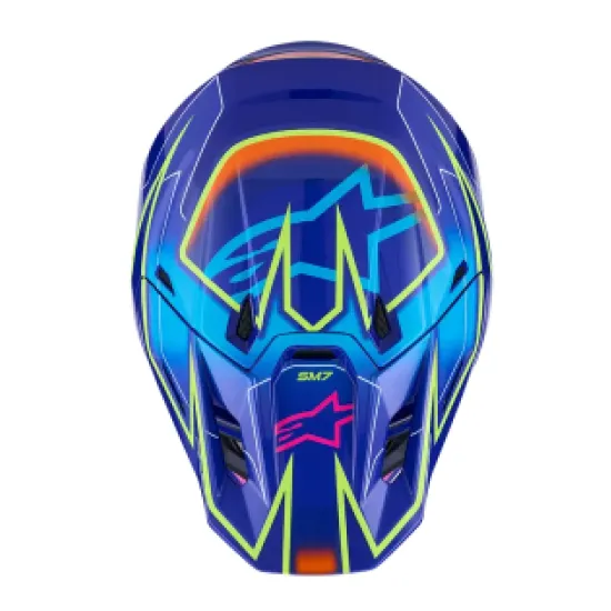 Мотокрос каска ALPINESTARS SM7 CAST Blue/Yellow/Pink