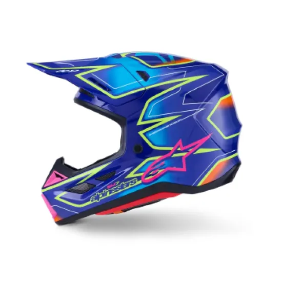 Мотокрос каска ALPINESTARS SM7 CAST Blue/Yellow/Pink