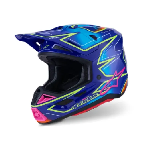 Мотокрос каска ALPINESTARS SM7 CAST Blue/Yellow/Pink