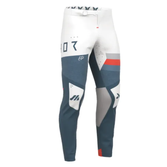 Мотокрос брич THOR Sportmode League Blue/White с In-Motion конструкция и TPU защита