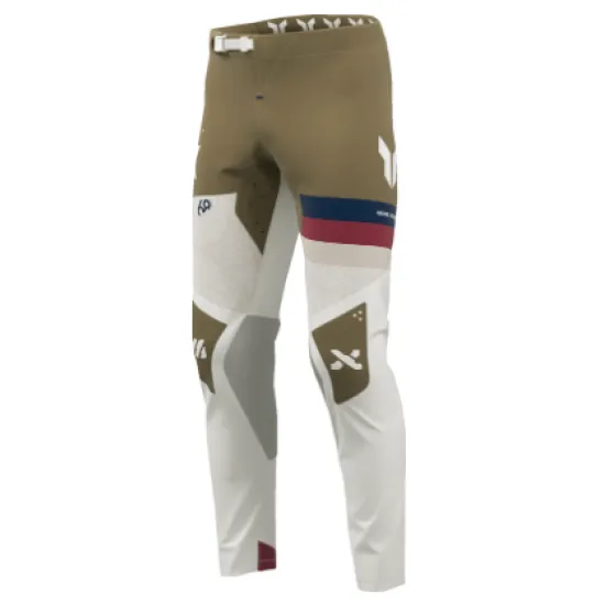 Мотокрос брич THOR Sportmode League White/Copper с In-Motion конструкция и TPU защита на коленете