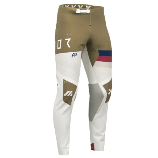 Мотокрос брич THOR Sportmode League White/Copper с In-Motion конструкция и TPU защита на коленете