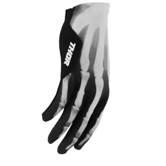 Мотокрос ръкавици THOR Sportmode X-Ray Black/White с длан от Clarino® и гъвкава конструкция