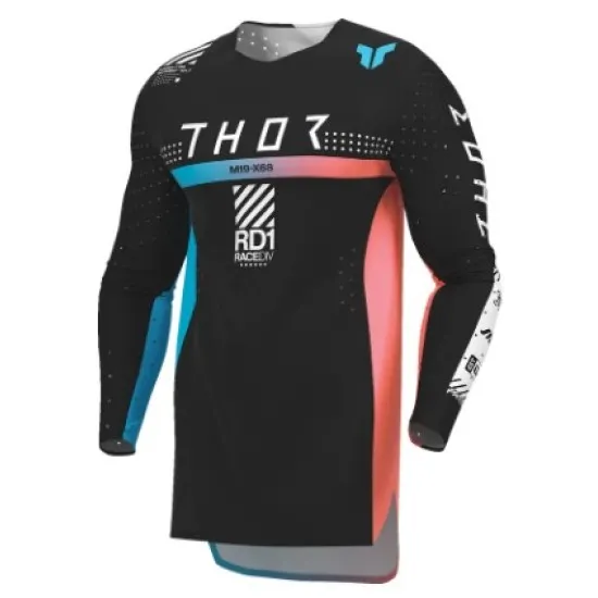 Мотокрос джърси THOR SPORTMODE SYNTH BLACK – професионално джърси с еластична конструкция и вентилация