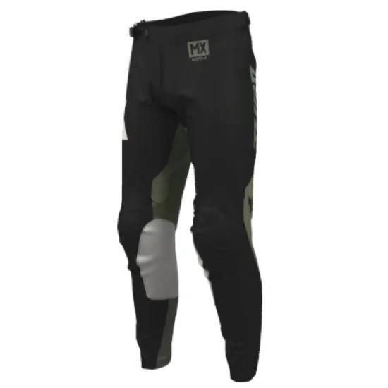 Мотокрос брич THOR Launchmode Bleach Black/Camo с кожени панели и вентилация