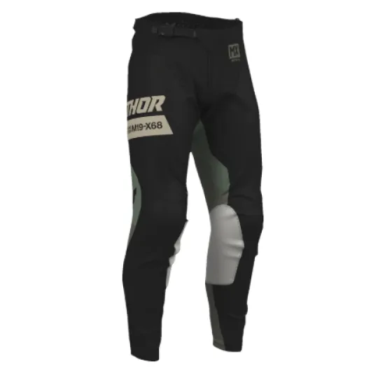 Мотокрос брич THOR Launchmode Bleach Black/Camo с кожени панели и вентилация