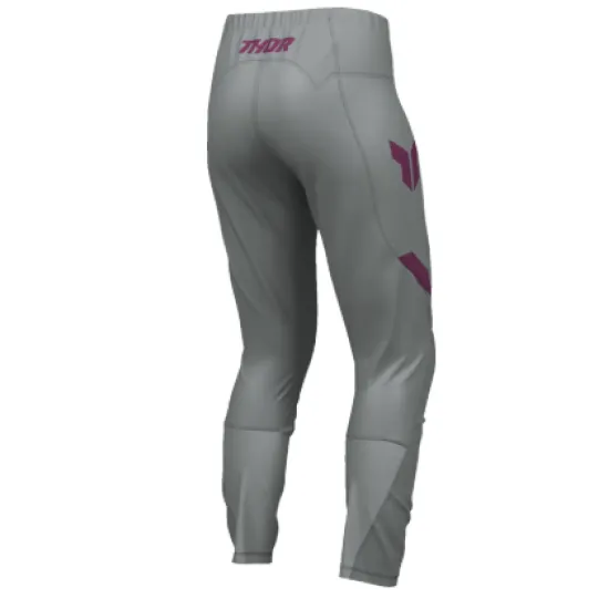 Дамски мотокрос брич THOR RIDEMODE MENACE PURPLE/GREY – панталон с охлаждаща подплата и тресчотка