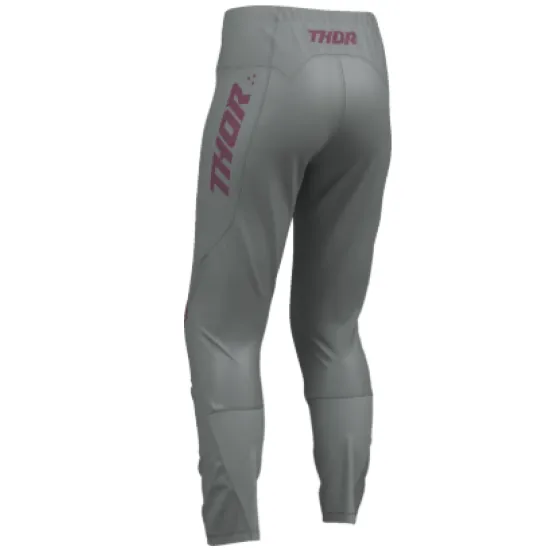 Дамски мотокрос брич THOR RIDEMODE MENACE PURPLE/GREY – панталон с охлаждаща подплата и тресчотка