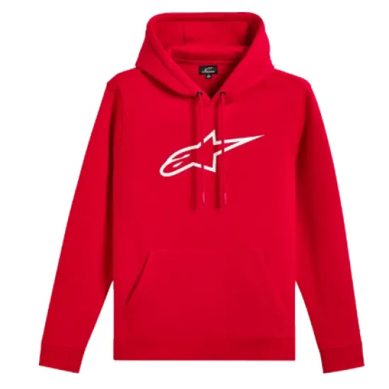 Мото суитшърт Alpinestars Ageless V3 Red/White с бродирано лого и качулка