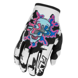 Детски мотокрос ръкавици FLY RACING Lite Warp Special Edition - White/Blue/Pink