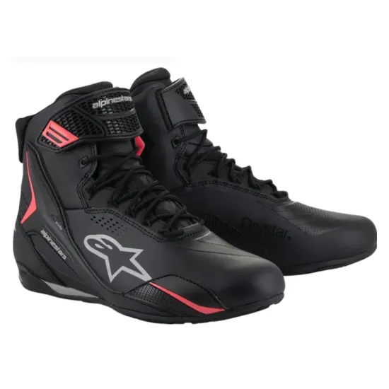 Дамски мото боти ALPINESTARS STELLA FASTER-4 DS BLACK/GRAY/CORAL – спортни водоустойчиви обувки Hydra Motto