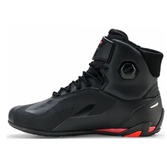 Мото боти ALPINESTARS FASTER-4 DS BLACK/RIO RED/FLUO – спортни водоустойчиви боти Hydra Motto