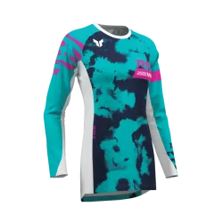 Дамско мотокрос джърси THOR LAUNCHMODE BLEACH WHITE/AQUA