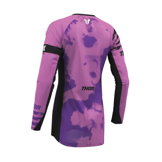 Дамско мотокрос джърси THOR LAUNCHMODE BLEACH BLACK/ORCHID – мото екипировка Hydra Motto