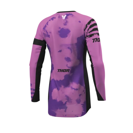Дамско мотокрос джърси THOR LAUNCHMODE BLEACH BLACK/ORCHID – мото екипировка Hydra Motto