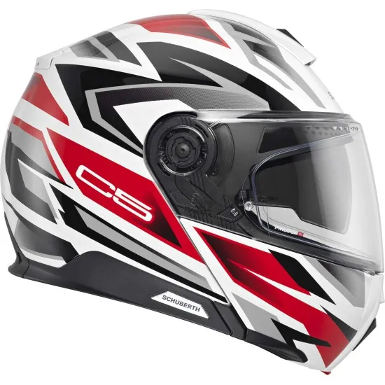 Каска SCHUBERTH C5 ZENITH RED с ECE 22.06 и SC2 комуникационна подготовка