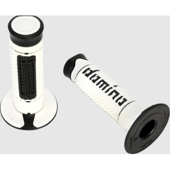 Ръкохватки DOMINO Diamonte DC White/Black – мото ръкохватки с двойна смес