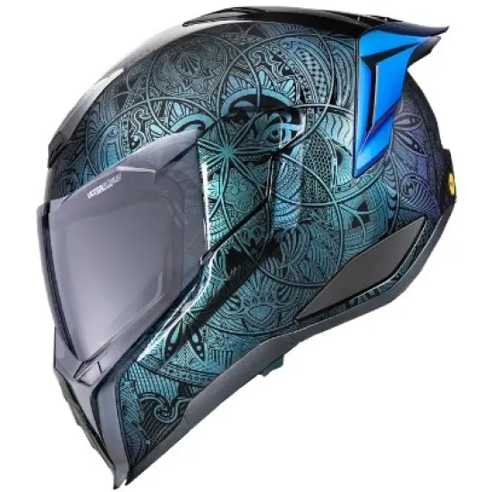 Каска ICON Ultraflite™ Opal Mandala MIPS® Blue – мото каска с MIPS® система и DropShield Ultra™