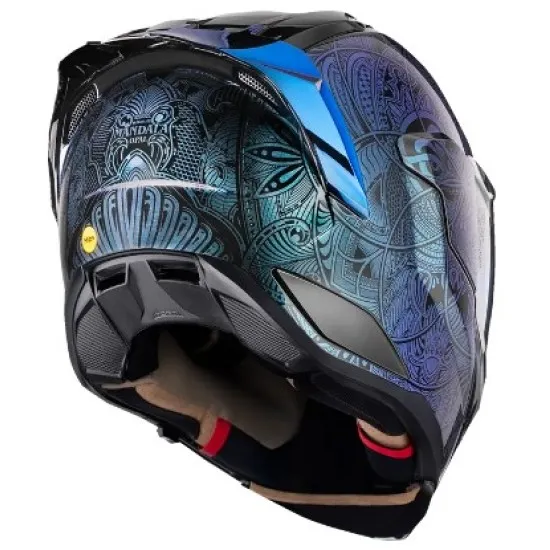 Каска ICON Ultraflite™ Opal Mandala MIPS® Blue – мото каска с MIPS® система и DropShield Ultra™