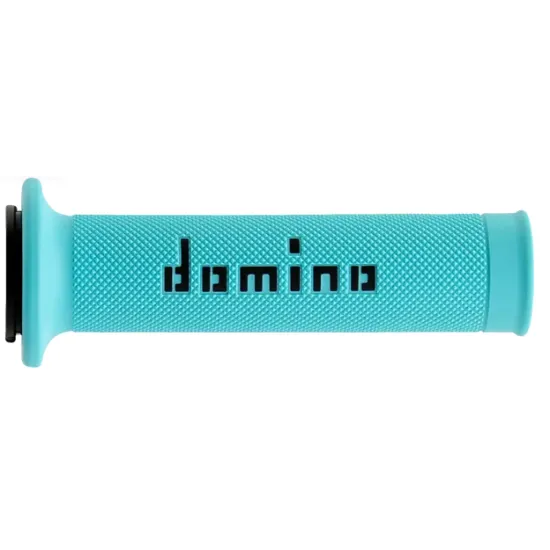 Ръкохватки DOMINO GRIPS A010 CYAN/BLACK – двойна смес, състезателен дизайн и MotoGP технология