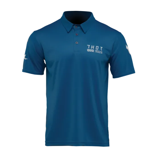 Мото тениска THOR Polo Corpo Storm Blue