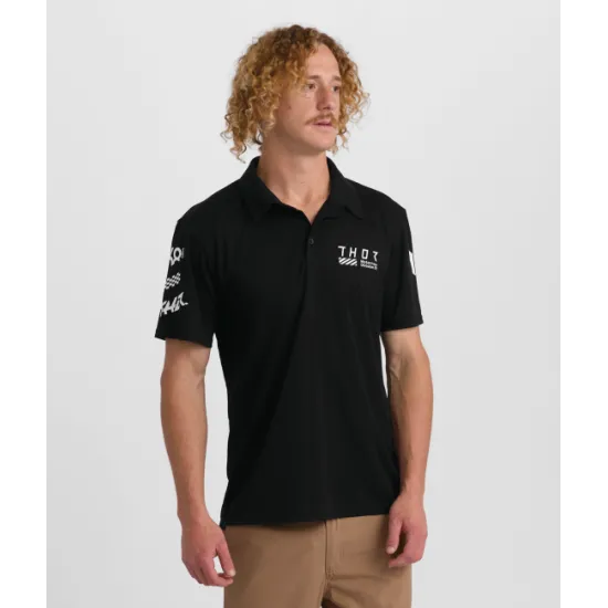 Мото тениска THOR Polo Corpo Black