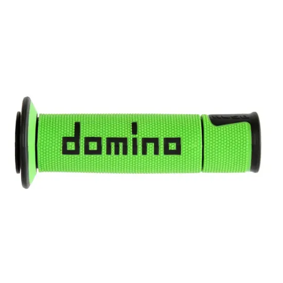 Ръкохватки DOMINO A450 Green/Black – мото ръкохватки с двойна смес и мултиконично покритие