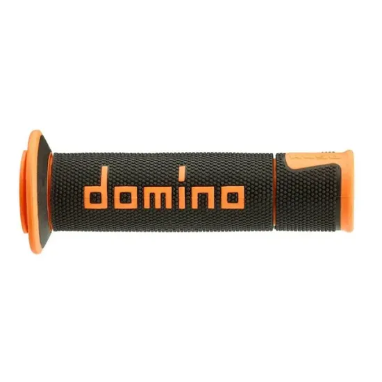 Ръкохватки DOMINO A450 Orange/Black – мото ръкохватки с двойна смес и мултиконично покритие
