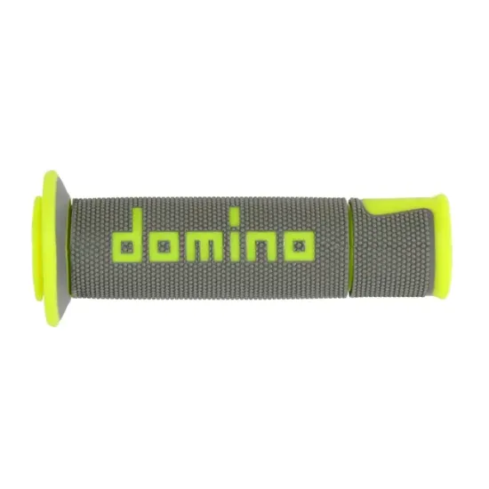 Ръкохватки DOMINO A450 Grey/Fluor – мото ръкохватки с двойна смес и флуоресцентен акцент