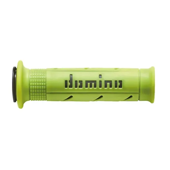 Ръкохватки DOMINO GRIPS A250 FLUOR/BLACK – двойна каучукова смес и меко покритие за стабилен контрол
