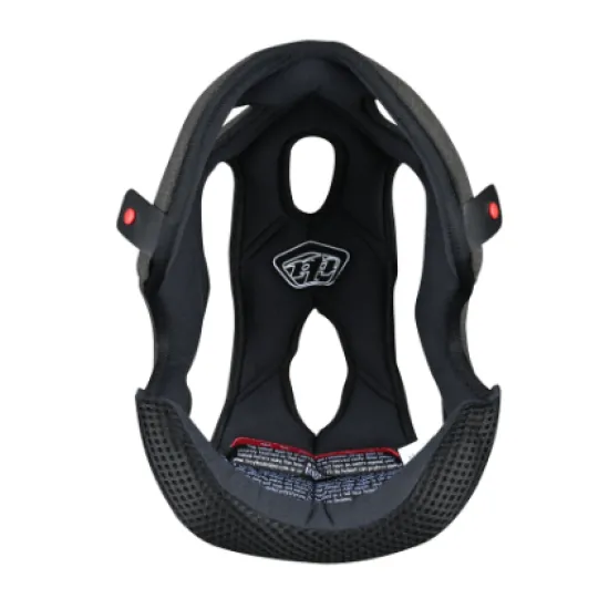 Черна вътрешност за детска мото каска TROY LEE DESIGNS с меки подплънки, вентилационни отвори и лого на марката в средата