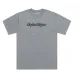 Сива меланжова тениска Troy Lee Designs с релефно черно ситопечатно лого Signature на гърдите и обло деколте