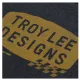 Тъмносива меланжова тениска Troy Lee Designs с голямо златисто ситопечатно лого и шахматен мотив на гърдите