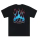 Черна тениска Troy Lee Designs Torched с ситопечатно лого - сини и червени пламъци с TLD емблема на гърдите