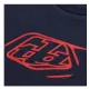 Тъмносиня детска тениска Troy Lee Designs с червено овално лого на гърдите и класическо обло деколте