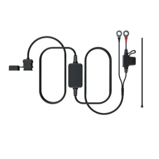 Черен USB Type C зарядващ комплект OXFORD с дълъг кабел, пръстеновидни конектори за батерия и водоустойчив калъф