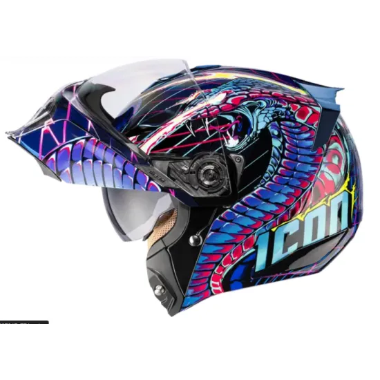 Отваряема каска ICON Threshold Synthwave Lazer Cobra Modular – модулна каска с вътрешен визьор