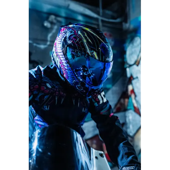 Отваряема каска ICON Threshold Synthwave Lazer Cobra Modular – модулна каска с вътрешен визьор
